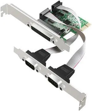 Aomoproing PCIe Serial and Parallel Port Card Desktop PCI-E 1 and 2 Serial Port Card Built-in 2S1P COM Serial Parallel Port Card