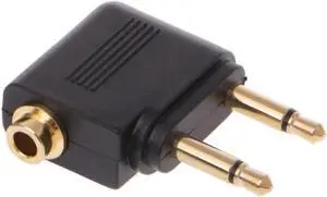 Aomoproing 2 Pcs Gold Plated 3.5mm 2 Male To 1 Female Headphone Jack Socket o Adapter