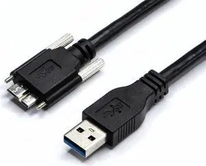 Aomoproing Industrial camera high flexible drag chain cable USB3.0A revolution Micro-B data cable with screw fixed hard drive(1.5)(USB TO MICRO 1PCS)