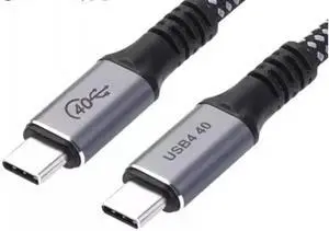 Aomoproing USB4 fully functional type-c data cable dual head lightning 4 three 3PD100W fast charging 40Gbps high-definition video cable(1.2M)(USB 40G 100W 1PCS)