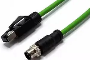 Aomoproing M12 to RJ45 Ethernet cable, 4-core 8-core ADX encoding sensor cable, industrial Ethernet cable, M12 connector(2M)(4P A KEY 1PCS)