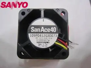 Aomoproing 1pcs 109P0412G3D073 12V 0.31A 40mm 3Wire 1U dc axial case Cooling Fan 4028 40*40*28mm