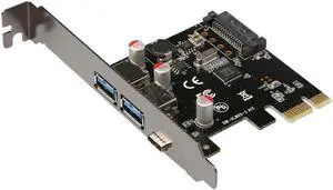 Aomoproing USB 3.1 Type-C + 2 usb 3.0 type-A + SATA 15PIN USB header PCI-e Card Desktop PCI Express to USB3.1 Adapter via chip