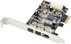 Aomoproing Freeshipping PCIE Combo 2x 1394b + 1x 1394a Firewire Ports PCI-Express Controller Card 1394 card TI Chipset 6pin cable win10