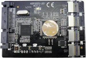 Aomoproing 4 Micro SD TF Card to 22pin SATA adapter card 2.5" hdd enclosure with RAID 0 Multi TF cards to SATA converter
