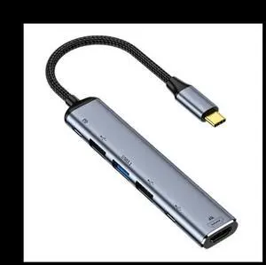 Aomoproing  Portable USB 3.1 Type-C Hub to HDMI-Compatible Multi Splitter Adapter 4K Thunderbolt 3 USB C Hub for PC (Y004)