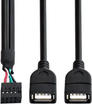 Aomoproing 50cm 10 Pin Motherboard Female Header to Dual USB 2.0 Female Adapter Cable Aomoproing 50cm 10 Pin Motherboard Female Header to Dual USB 2.0 Female Adapter Cable