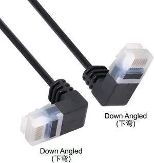Aomoproing Cablecc Cat6 Ethernet Cable RJ45 Down Angled 25cm UTP Network Cable Patch Cord 90 Degree Cat6a Lan for Laptop Router TV BOX