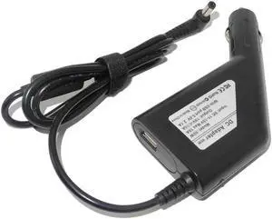 Aomoproing 19V 3.42A 65W 5.5mm*2.5mm Dc Power Car Adapter Charger for Toshiba Laptop 5V 2.1A USB Phone Charger