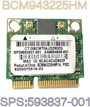 Aomoproing BCM943225HM8L 593837-001 Broadcom Half Mini PCI-E Wireless Card WIFI BCM943225 BCM43225 4322