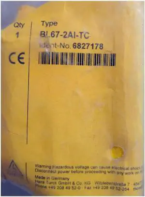 TURCK BL67-2AI-TC 6827178 BL67 electronic module TURCK BL67-2AI-TC 6827178 BL67 electronic module