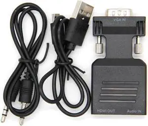 Aomoproing HDMI-Compatible To VGA Adapter TV Box 1080P PC Aux Jack 3.5 Video Audio Cable Converter Projector Monitor Projetor Display Port