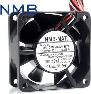 Aomoproing For 2410ML-04W-B79 6025 6CM 60mm 12V 0.58A three wire speed dual- ball bearing cooling fan 60*60*24mm