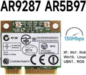 Aomoproing WDXUN Atheros AR9287 AR5B97 Wireless BGN 300 Mbps 802.11 b/g/n Half PCI-E Wifi Card Wireless network card WLAN CARD