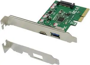 Aomoproing USB 3.1 Type C PCIe Expansion Card PCI-E to USB3.1 GEN 2 10Gbps USB Type-C + USB3.0 Type A Riser Card PCI Express x4 USB Adapter