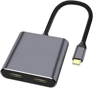 Aomoproing 4In1 USB Type C Hub to Dual 4K HD HDMI-Compatible Charge Port USB-C Docking Station Adapter Support Dual-Screen Display
