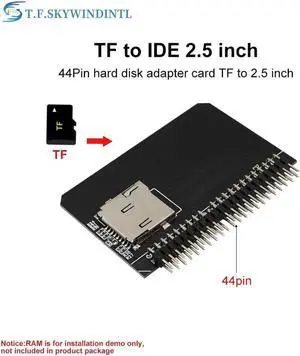 Aomoproing 1pcs Micro SD to 2.5in 44pin IDE Adapter Card TF Card to IDE for Laptop