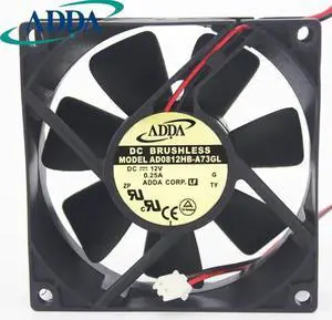 Aomoproing 1pcs AD0812HB-A73GL 8025 80*80*25mm 80mm 12V 0.25A three-wire cooling fan for ADDA