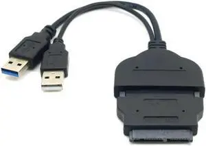Aomoproing 1set USB 3.0 to SATA 22Pin & SATA to 16Pin Micro SATA Adapter for 1.8" 2.5" Hard Disk Driver With Extral USB Power Cable