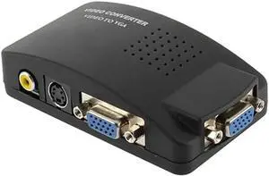 Aomoproing 1pcs AV S-Video RCA Composite Video to PC Laptop VGA TV Converter adapter box wholesale