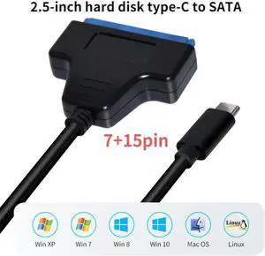Aomoproing ATA 3 Cable Sata to USB Adapter 6Gbps for 2.5 Inches External SSD HDD Hard Drive 22 Pin Sata III Cable USB 3.0 Port connection