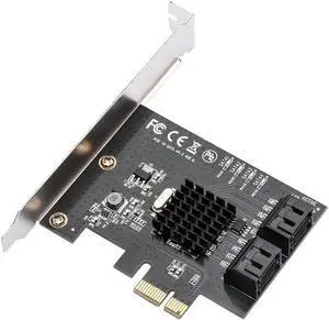 Aomoproing Marvell 88SE9215 4 Ports SATA 6G PCI Express Riser Card PCI-e To SATA III 3.0 Converter SATA3.0 HDD SSD IPFS for BTC Mining