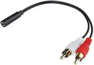 Aomoproing 0.2M 3.5MM Female Connector Jack Stereo Cable Y Plug To 2 RCA Male Adapter 3.5 Audio Aux Socket Headphone