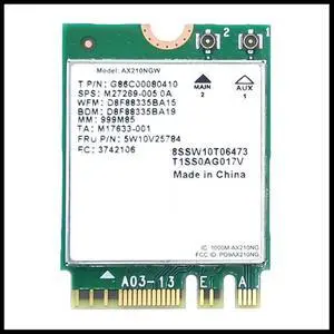 Aomoproing AX210 Card AX210NGW Network Card Dual Band 2.4Ghz/5G WI-FI 6E M.2 NGFF 802.11Ax Bluetooth 5.2 Wireless Adapter