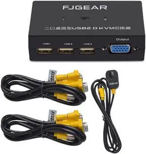 Aomoproing 2022 est 2 Port USB KVM Schalter Switch Box VGA Computer Share Usb Mouse Keyboard Monitor Converter Switch for PC laptop