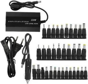 Aomoproing Universal 120W 34 Tips Car Home Charger Power Supply Adapter for Laptop Notebook EU Plug