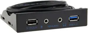 Aomoproing USB3.0 port 13.5 inches of metal front panel USB Hub with a USB2.1A charging port / 1 HD audio interface / 1 microphone port