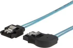 Aomoproing CableCreation SATA III Cable, [5-Pack] 18-inch SATA III 6.0 Gbps 7pin Female Straight to Right Angle Female Data Cable with Locking Latch, 1.5FT Blue