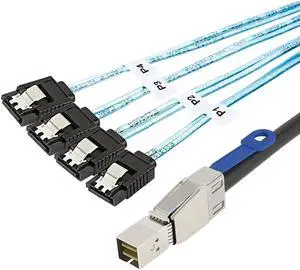 Aomoproing SFF-8644 to 4 Sata 7 Pin Cable, External Mini SAS HD SFF-8644 to 4 Port SATA Cable, Hard Disk Data Server Raid Cable 2 M / 6.6 FT Aomoproing SFF-8644 to 4 Sata 7 Pin Cable, External Mini SAS HD SFF-8644 to 4 Port SATA Cable, Hard Disk Data Server Raid Cable 2 M / 6.6 FT