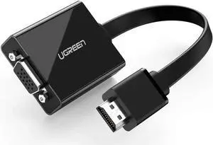 Aomoproing Active HDMI to VGA Adapter with 3.5mm Audio Jack HDMI Male to VGA Female up to 1080P for PC Laptop Ultrabook Raspberry Pi Chromebook Black
