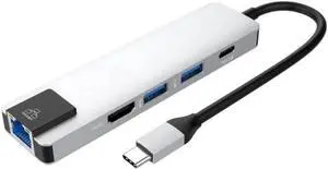Aomoproing USB C Laptop Docking Station 5 In 1 Type C To USB 3.0 Charging Hub Adapter for MacBook-Pro Plug and Play Multifunctional