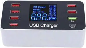 Aomoproing 8 Port Multi Fast Usb Charger Quick Charge 3.0 Multiple Usb Phone Charging Station Universal Usb Hub Charger Qc 3.0 Led Displa