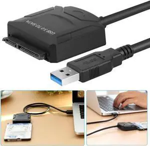 Aomoproing 3.0 to SATA Adapter Converter for 3.5 Inch HDD 2.5 Inch SSD Hard Disk with 12V 2A AC DC Power Adapter Support 2TB 4TB HDD
