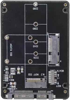 Aomoproing SATA 3.0 to Combo M.2 NGFF B-key & mSATA SSD Adapter Converter Case Enclosure with Switch 2 in 1