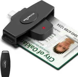 Aomoproing USB C DOD Military USB Common Access CAC Smart Card Reader and SIM Card Reader ID CAC Card Reader,Compatible with Mac Os, Windows,Linux