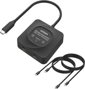 Aomoproing Onten USB C Switch Selector, 2 in 1 Out/1 in 2 Out Bi Directional USB C Switcher, 100w Power Delivery, 10Gbps USB C Switch Support 8K 60Hz,4K@120HZ Compatible with Laptop, Tablet, Phone