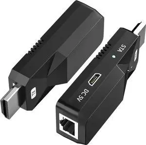Aomoproing 1080P HDMI Extender, Extend Audio and Video Signals up to 165 Ft with Cat5e/6 Ethernet Cable Lossless Transmission