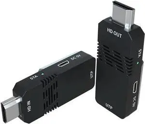Aomoproing HDMI Extender 165ft Audio Video 1080P Over Cat5 Cat6, Ethernet Cable Transmit Lossless Signal HDMI Long Distance Extension Adapter