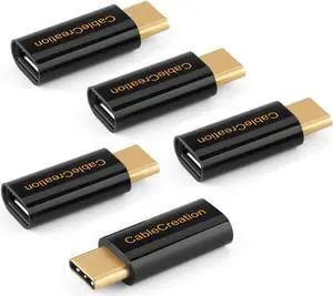 Aomoproing USB C to Micro USB Adapter[5-Pack], CableCreation USB Type C Adapter Micro USB to USB-C with 56K Resistor, Compatible Galaxy S9/S9+, Mate 10 Pro, MacBook, Moto Z etc. Black