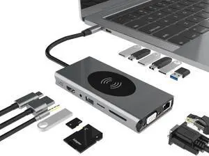 Aomoproing Usb c hub tipo c para multi usb 3.0 hub hdmi-compatível adaptador vga doca para macbook pro huawei companheiro 30 USB-C 3.1 divisor