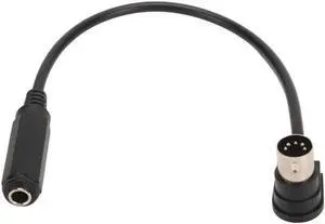 Aomoproing 6.35mm 1/4 Inch Female to 5 Pin Male 90 Degree Sound Adapter Cable for Speakers Amplifiers Mixers Electric Pianos Guitars