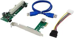 Aomoproing PCI-Express To PCI Adapter Card Pcie To Pci Slot Expansion Card with 15 Pin SATA Power Cable Connector For PC(as shown)