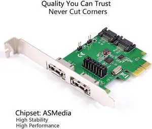 Aomoproing 2 Ports SATA + 2 ports eSATA 6G PCI Express Controller Card PCI-e To SATA III 3.0 Converter SATA3.0