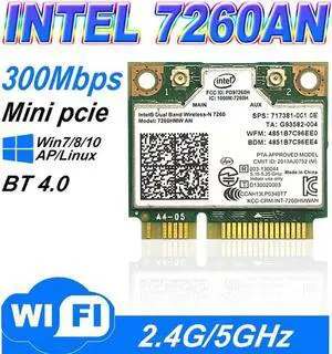 Aomoproing Dual band Wireless N 7260HMWAN 7260 7260hmw an Wifi Bluetooth 4.0 Card for Intel miniPCI-E 300Mbps wifi 2.4G/5G