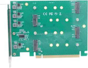 Aomoproing PCIE 3.0 X16 To 4 NVME M.2 M KEY Bifurcation PCIe Function RAID Card Solid State SSD Disk Array Card VROC Adapter Expansion Card