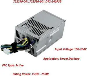 Aomoproing 240W Power Supply For Server 722299-001,722536-001,D12-240P3B for 400 600 G1 G2 SFF 240W Gaming PC PSU 240W Power Supply PC